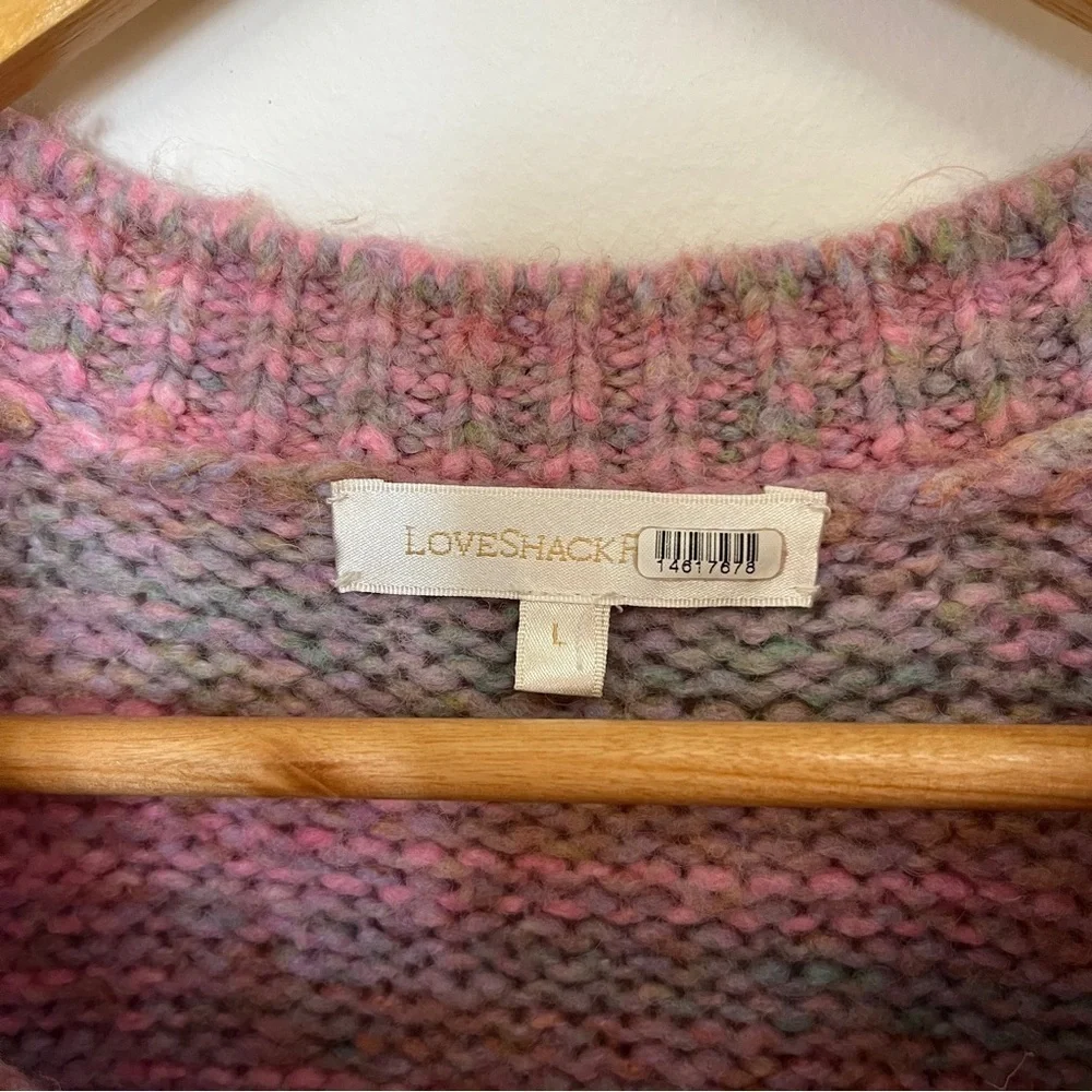 LoveShackFancy Aquarius Pullover Pink Striped Knit Size Large